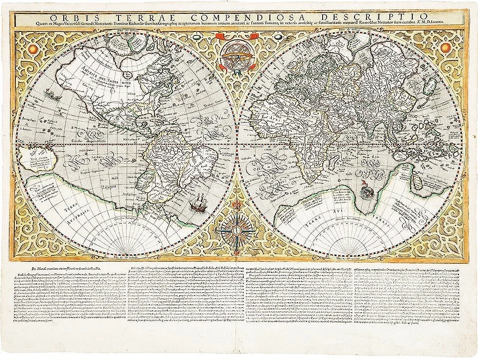 Duisburg Antique World Map — MUSEUM OUTLETS